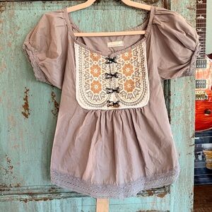 Odd Molly “The Power of Disorder” Embroidered Maternity Top - Size 1 (Small)